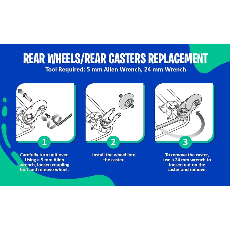 Caster Wheel for Razor Crazy Cart - Premium Replacement 76mm