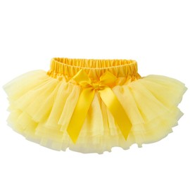 Anbaby Baby Girls Soft Tutu Skirt Toddler Ruffled Pants Diaper Cover Yellow 3-6M