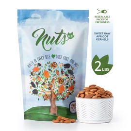 NUTS U.S. - Sweet Raw Apricot Kernels (Seeds) | Unpasteurized and Non-GMO | No Sulphure | Packed In Resealable Bags!!! (2 LB)
