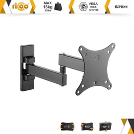 RICOO TV Bracket Tilt Swivel S7511 for 13-27 Inch for LED LCD OLED Curved and Flatscreens Monitor Wall Mount Universal for VESA 75x75 100x100