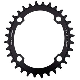 MSRECK Round Oval Chainring 104 BCD 32T 34T 36T 38T Narrow Wide Single Chain Ring for Road Bikes, Mountain Bikes, BMX MTB Bike (Black Oval, 34T)