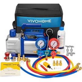 Unbranded 4.5CFM 1/3HP Air Vacuum Pump AC Manifold Gauge Set R32 R1234yf R134a R22 R410a