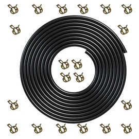DVBB 5/16 Inch (8mm) ID Fuel Line Hose 10FT NBR Rubber Push Lock Hose High 20PCS Hose Clamps,300PSI High-Pressure Fuel Line for Automotive Fuel Systems Engines
