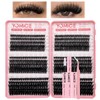 Fluffy Individual Eyelashes Kit 60+80+100D Clusters Lashes Kit 590pcs Thick