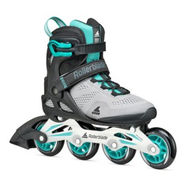 Rollerblade Macroblade 80 Women's Adult Fitness Inline Skate, Grey and Teal Blue, Performance Inline Skates