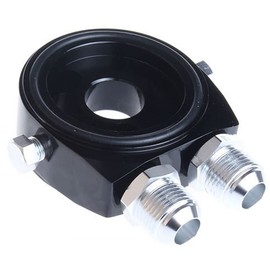 Oil Filter Sandwich Plate, AN10 Oil Filter Tools, Universal Oil Filter Sandwich Plate, Plate Adapter Set, Aluminum Oil Filter Cooling Plate Adapter (Black)