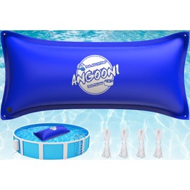 Angooni Extra-Strong 4x8ft Pool Pillow for Winter - 0.4mm Thick PVC Pool Closing Pillow, Sturdy Ropes & Boston Dual Valve, Reliable Above Ground Pool Closing Aid