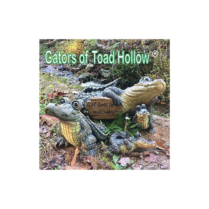 Toad Hollow Medium Whimsical Gator 2-Piece Home & Garden Alligator