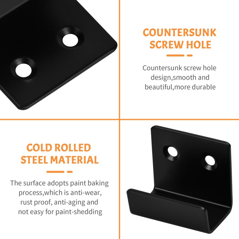 Pack of 10 U Angle Brackets, Wall Mount Hooks, Heavy