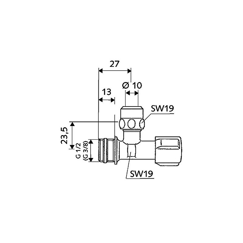 Schell Comfort Regulating Angle Valve, 1/2-Inch – Short Design –