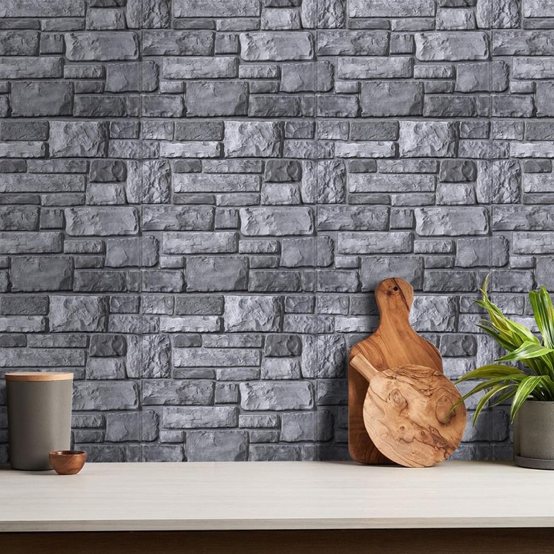 COMSTICKC 3D Faux Stone Wall Panel,Peel and Stick Tiles,10 Pcs