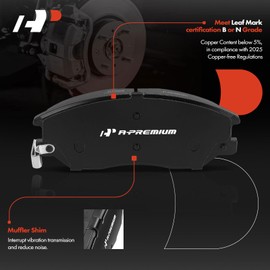 A-Premium Front Ceramic Disc Brake Pads Set Compatible with Kia and Hyundai Models - Amanti 2004-2006, XG350 2003-2005, 4 Pcs