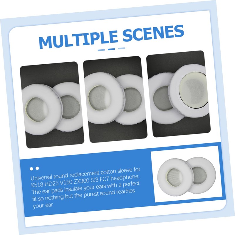 OSALADI 1pair Replacement Ear Pads for Headphones Soft Protein Earmuffs