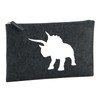 Huuraa Kulturbeutel Triceratops Dinosaurier Geschenk 1 Liter Charcoal Filz Triceratops