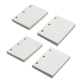 4 PCS Mini 3-Ring Binder Covers Notebook Refiller Insert Paper,2 Blank Paper with 2 Lined Paper