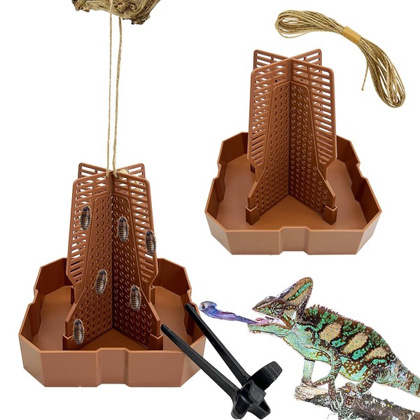 Apatal 2 PCS Chameleon Feeding Bowl Hanging Bearded Dragon Feeder