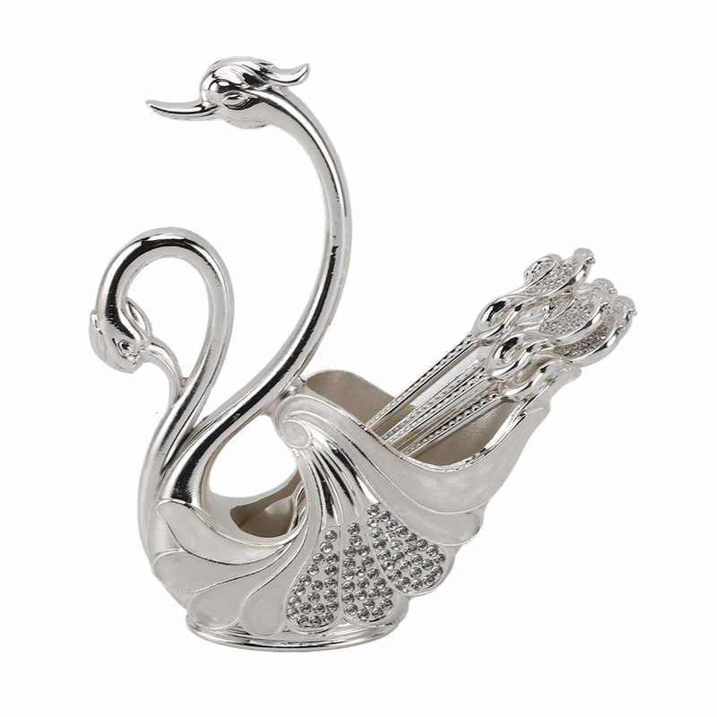Swan Dinnerware Set Metal Tableware Cutlery Set Decorative Swan Base