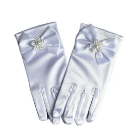 Harrington Marley White Colour Satin First Holy Communion Girls Gloves Child's Flower Girl Glove, Children's Gloves Kids