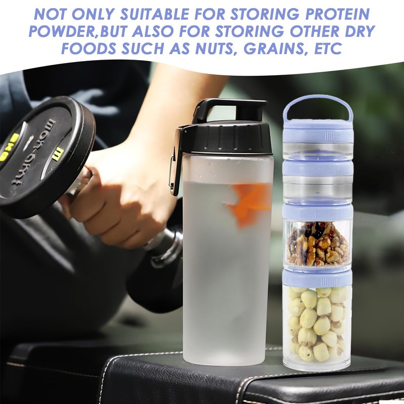 1 Set of 4-Layer Protein Powder Box and 1 Measuring