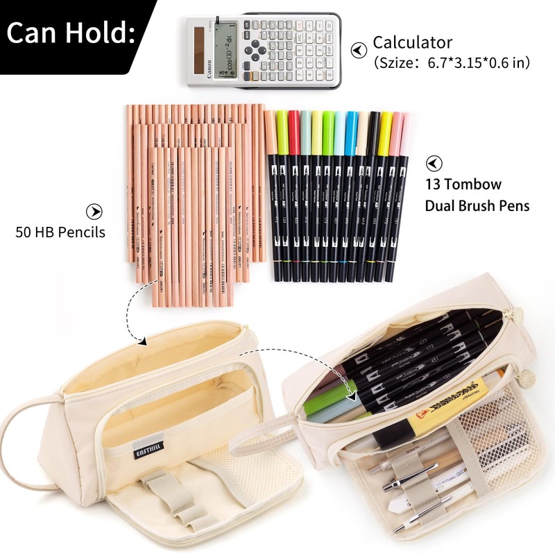 EASTHILL Pencil Case Large Capacity Pencil Pouch School Suppies Pen