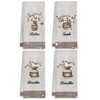 COWEB Boho Botanical Bathroom Hand Towels Set of 4, Relax