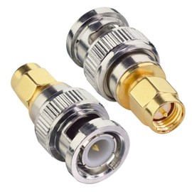 Boobrie SMA to BNC Connector 2 Pieces SMA Male to BNC Male Coaxial Connector BNC to SMA Connector for RF Antennas, WiFi Devices, WiFi, Ham or Handheld Radios, Scanners, SDR