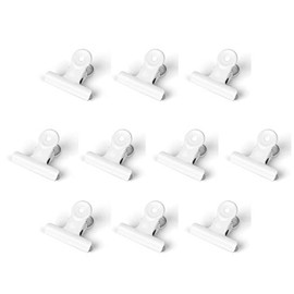 20 Pack 2 Inch Polished Steel Clips, Metal Bulldog Binder Clips, Large Hinge Paper Clips Clamps for Food Bags, Pictures Photos, Art Crafts, Home Office Supply (White)