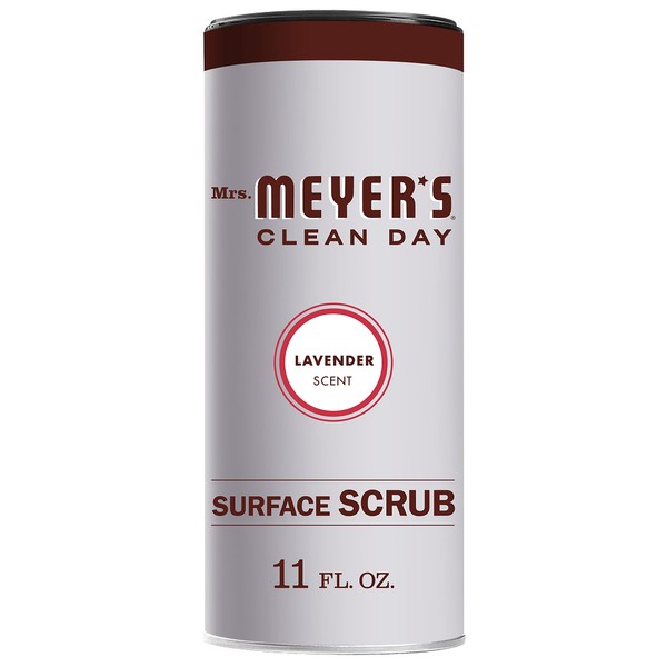 MRS. MEYER’S CLEANDAY Multi-Surface Scrub, Non-Scratch Powder Cleaner, Removes Grime on Kitchen and Bathroom Surfaces, Lavender, 11 Oz - Pack of 6