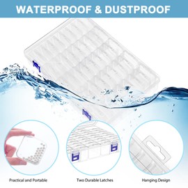 DILIBRA Bead Organizer Box, 92 Pcs Small Bead Organizers and Storage Plastic Cases, Mini Clear Bead Storage Containers Boxes with Hinged Lid for Diamond Painting Accessories, Bead, Jewelry, DIY Crafts