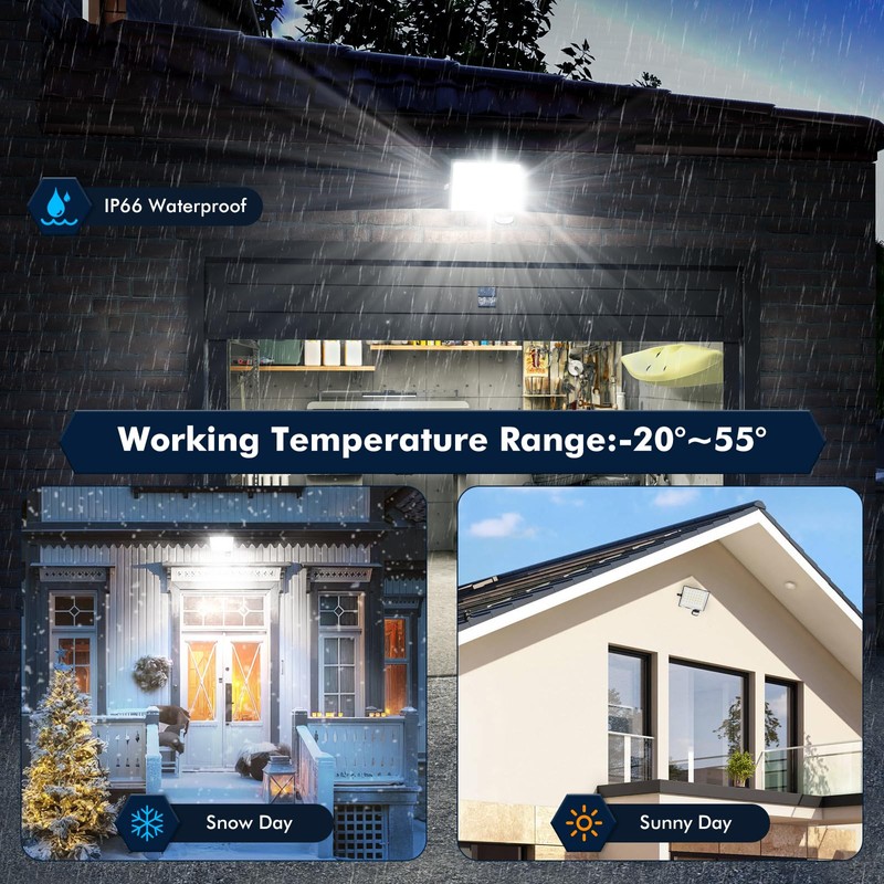Dibaful 100 W LED Spotlight with Motion Sensor Light Sensor