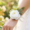 Latious Wedding Corsage Wristlet Red Rose Wrist Corsage for Women