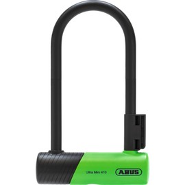 ABUS U-Lock 410K Ultra for Bicycle and e-Scooter - Handy and Robust Bicycle Lock with Practical Holder for Transport on The Bicycle - Bicycle Accessories - Variant 150HB180, Green