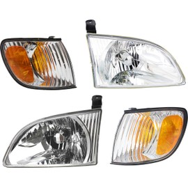 Garage-Pro Driver and Passenger Side Headlight Kit for Toyota Sienna CE LE XLE 2001-2003 Halogen With bulb(s) W/Corner Light Replaces# 8111008020 8115008020 8152008020 8151008020