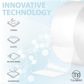 Nano Tape 2 x 5 m - Double-Sided Tape 10 m - Extra Strong for Home, Wall, Office, Bubbles Art - Transparent Nano Tape - Nano Tape Double-Sided - Transparent Double-Sided Tape