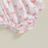 Ursobutegl Newborn Baby Girl Romper Bow Embroidery Letter Sleeveless Spaghetti