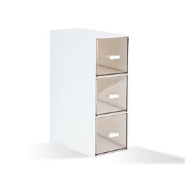 Plastic Tea Box, Clear Lid Tea Bag Storage, Easy Access Tea Bag Organizer, Coffee Storage with 3 Drawers for Sugar Sachets, Tea Bags (1Pcs)