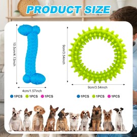 JNZLT Pack of 6 Puppy Chew Toy, Dog Toy, Rubber Soothing Itching Toy, Teether Dog for Dog Toy, Medium, Small Dogs, Puppies Chew Toy