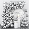 Metallic Silver Balloons Different Size, 123 Packs Silver Balloons Arch
