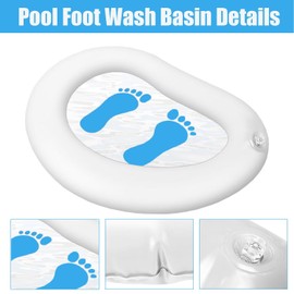 Hokoad Inflatable Pool Foot Bath Basin, 35x26 inch Foot Soaking Bath Basin for Pool Entry Ladder Swimming Pool Clean Feet Pedicure Supplies Suitable for Pool Spa, white