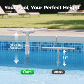 Patented Swimming Pool Fountains - Fit Inground & Above Ground Pool, Water Fun Waterfall Pool Jet Aerator Cooler, Extend Adjustable Pipe Pool Sprinkler Dual Spray Swimming-Pool Garden Decor