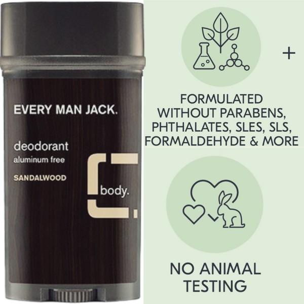 Every Man Jack Deodorant, Sandalwood (85g)