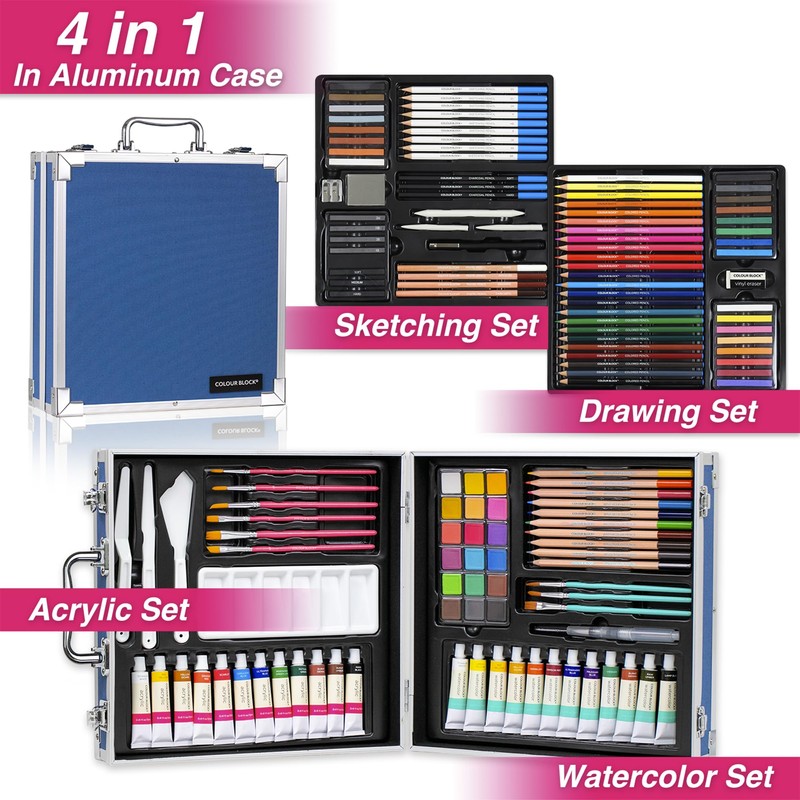 COLOUR BLOCK 151pc Professional Art Supply Set with Mixed Media