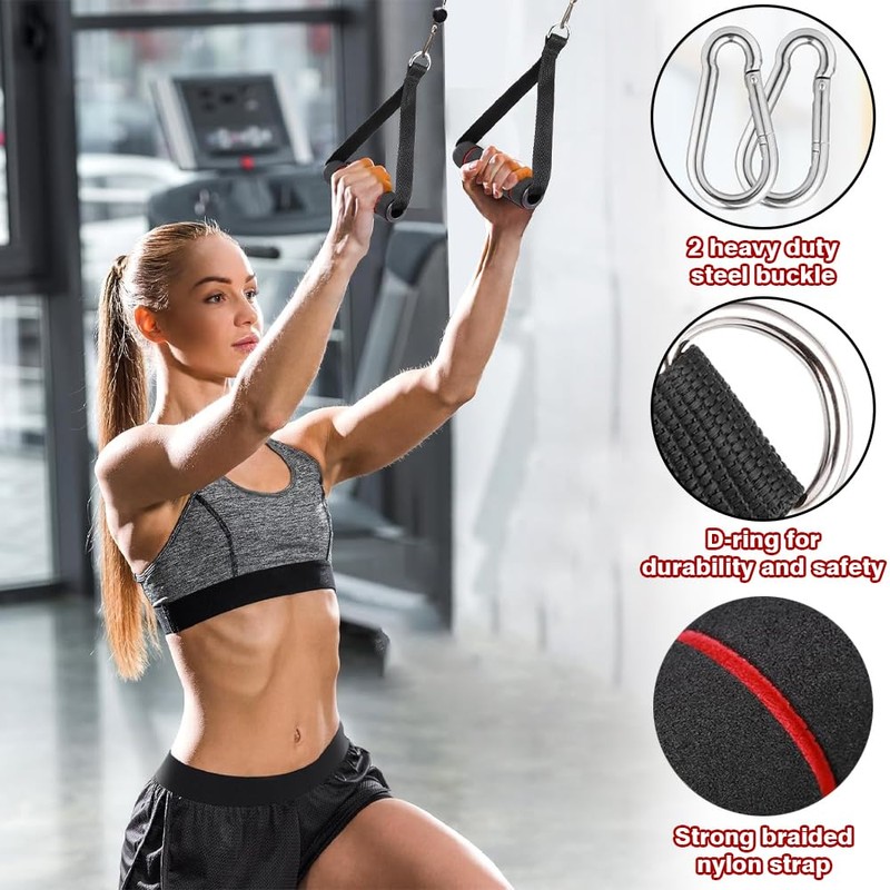 Resistance Band Handle, 2 Pcs Gym Handles, Heavy Duty Cable
