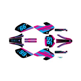 Kalair GFX Graphics Kit for Honda XR 80 (2001-2003) VIPER Series Cyan 09 Mil - Dirt pit bike motorcycle stickers, dirtbike racing automotive decal motocross accessories no-plastics