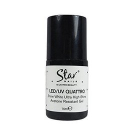 Star Nails Quattro 'Dry to Touch' LED/UV Finishing Topcoat - Snow White 14ml