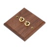 Double Toggle Switch Retro Walnut Wood Wall Mount Panel with