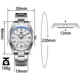 ADDIESDIVE Quartz Watch for Men 36 MM Analog VH31 Mech-Quartz Movement K1 Mineral Conves Crystal Waterproof 100 M AD2030
