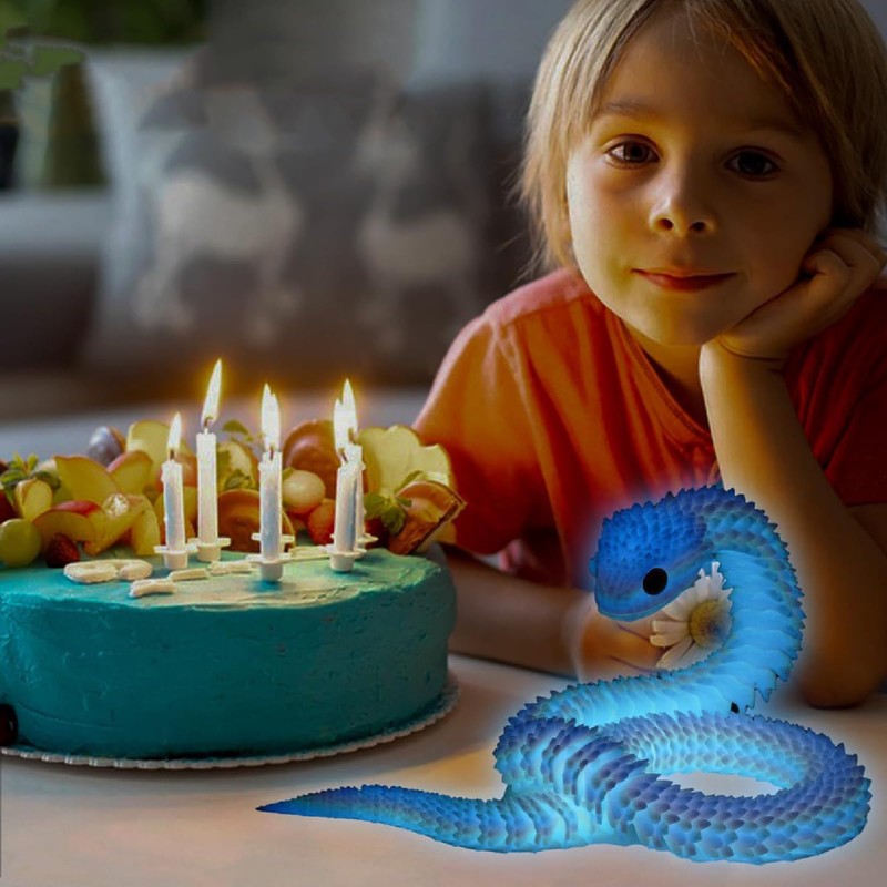 GETFACAI 2 PCS 3D Printed Snake, 3D Snake, Fidget Snake,