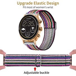 Blueshaweu Adjustable Fabric Watch Strap, Soft and Stretchy Elasticity Replacement Strap for 18 mm 20 mm 22 mm Watch