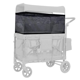 HKYLRAT 4-Sided Stroller Sunshade Net, Adjustable Wagon Attachment Cover Canopy Universal Wagon Accessories for W2 W4 Wagon All Models, Not Obstructing Vision Sunshade Net (Black), 118″ × 13″